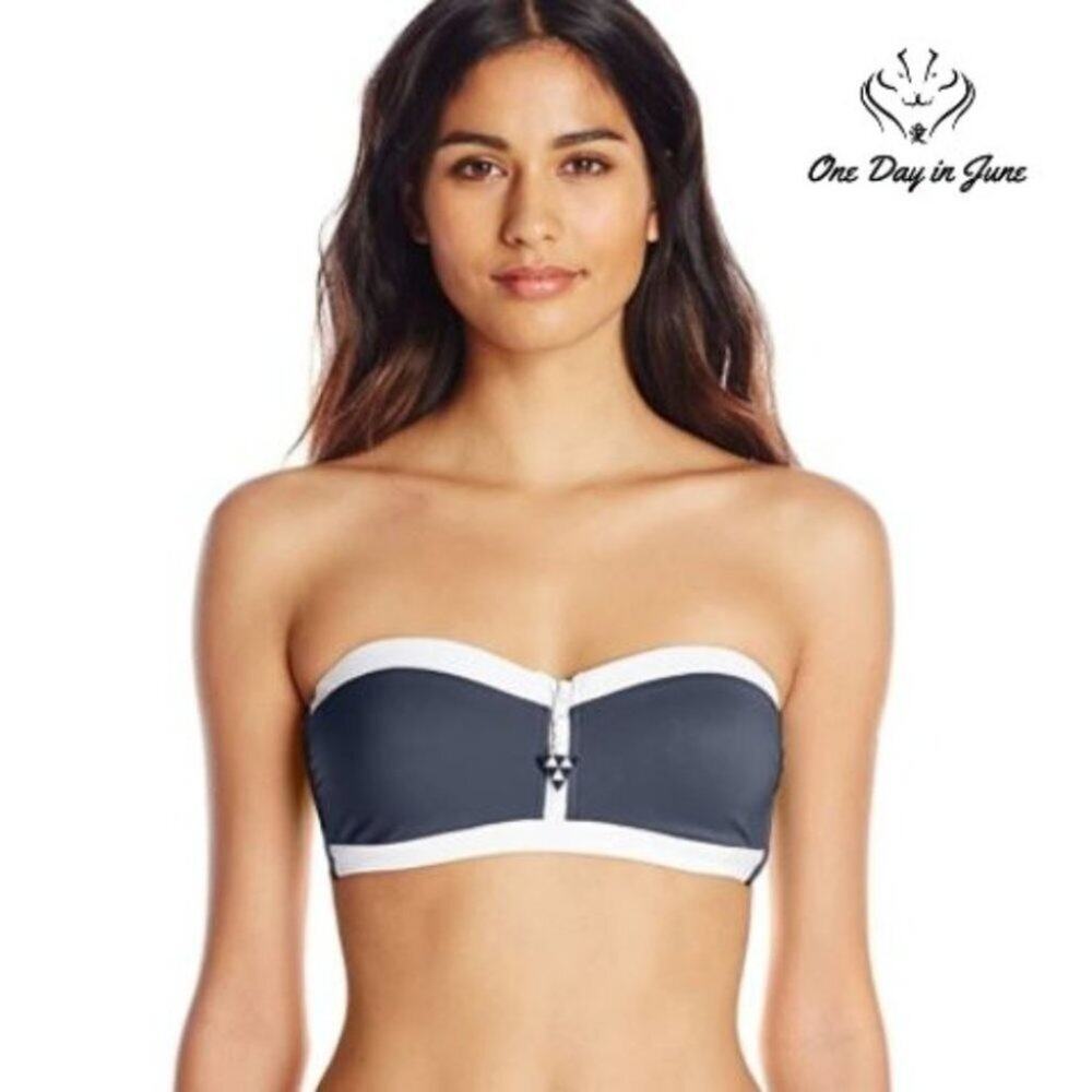 SeaFolly Block Party Bandeau Bustier Size 4
